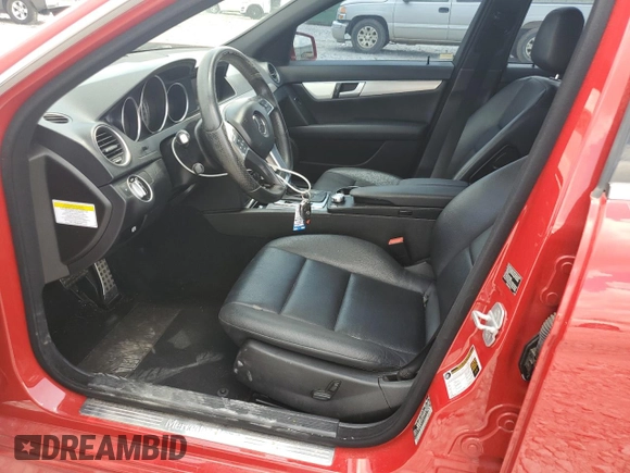 2014 Mercedes-Benz C 250 Sport with VIN WDDGF4HB8ER310433, listed as a Copart auction lot 59600615 with 73,189 mi miles and Salvage title. Bid and sale history available at DreamBid. Image 7.