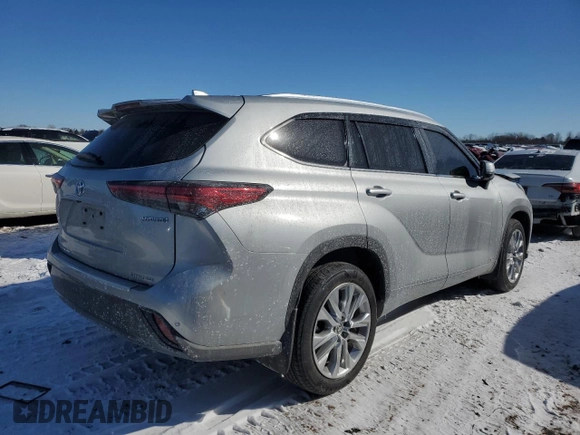 2023 Toyota Highlander Hybrid Limited with VIN 5TDXBRCH2PS133610, listed as a Copart auction lot 45696215 with 56,166 mi miles and Salvage title. Bid and sale history available at DreamBid. Image 3.