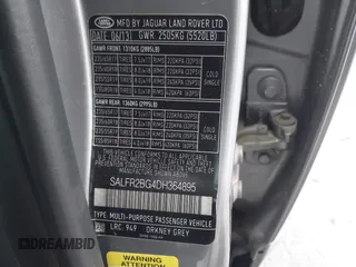 2013 Land Rover LR2 with VIN SALFR2BG4DH364895, listed as a IAAI auction lot 41723892 with 89,253 mi miles and . Bid and sale history available at DreamBid. Image 9.