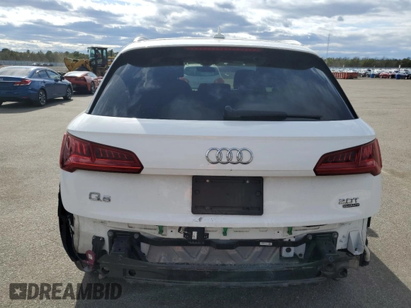 2018 Audi Q5 Premium with VIN WA1ANAFYXJ2228483, listed as a Copart auction lot 53112005 with 45,651 mi miles and Salvage Title. Bid and sale history available at DreamBid. Image 6.