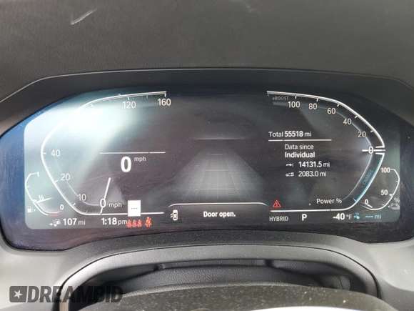 2021 BMW 3 Series 330e with VIN 3MW5P7J07M8B90476, listed as a Copart auction lot 50614505 with 55,518 mi miles and Salvage Title. Bid and sale history available at carsss.com. Image 9.