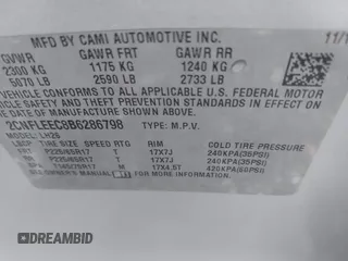 2011 Chevrolet Equinox LT w/1LT with VIN 2CNFLEEC8B6286798, listed as a IAAI auction lot 41948013 with 217,490 mi miles. Bid and sale history available at carsss.com. Image 9.