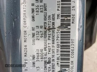 2013 Mazda 3 i SV with VIN JM1BL1TF6D1791561, listed as a Copart auction lot 54434095 with 115,604 mi miles and Salvage Title. Bid and sale history available at DreamBid. Image 12.