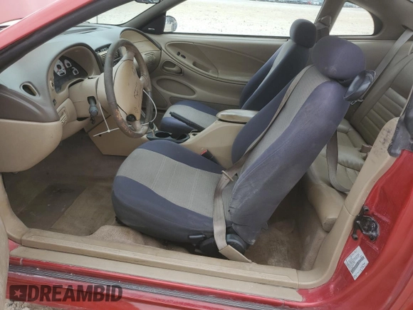 1999 Ford Mustang GT z VIN 1FAFP42X2XF142581, wystawiony jako Copart lot #47624405 z przebiegiem Nie podano mil oraz Szkoda całkowita • Salvage title. Historia ofert i sprzedaży dostępna na DreamBid. Obrazek 7.