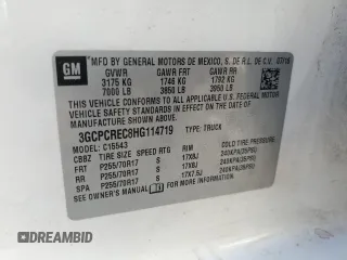 2017 Chevrolet Silverado 1500 LT with VIN 3GCPCREC8HG114719, listed as a Copart auction lot 42954485 with 145,408 mi miles and Salvage Title. Bid and sale history available at carsss.com. Image 12.