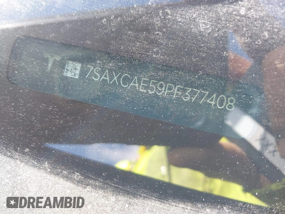 2023 Tesla Model X with VIN 7SAXCAE59PF377408, listed as a IAAI auction lot 41176738 with 32,496 mi miles and . Bid and sale history available at DreamBid. Image 19.