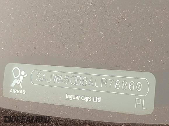 2010 Jaguar XF Premium Luxury with VIN SAJWA0GB6ALR78860, listed as a IAAI auction lot 41283135 with 89,745 mi miles. Bid and sale history available at carsss.com. Image 9.