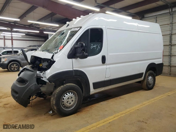 2025 Ram ProMaster Cargo Van Tradesman with VIN 3C6LRVCG3SE512992, listed as a Copart auction lot 47081275 with 0 mi miles and Salvage Title. Bid and sale history available at carsss.com. Image 1.