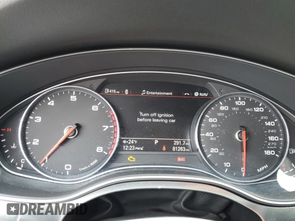 2014 Audi A7 3.0 Prestige with VIN WAU2GAFC8EN035629, listed as a Copart auction lot 45362845 with 81,263 mi miles and Salvage Title. Bid and sale history available at carsss.com. Image 9.