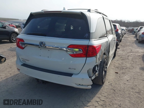 2019 Honda Odyssey Elite with VIN 5FNRL6H90KB019835, listed as a IAAI auction lot 42054752 with 110,659 mi miles and . Bid and sale history available at DreamBid. Image 4.