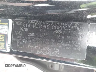 2016 Kia Forte LX z VIN KNAFK5A8XG5599229, wystawiony jako IAAI lot #42369895 z przebiegiem 105 214 mil mil oraz . Historia ofert i sprzedaży dostępna na DreamBid. Obrazek 9.