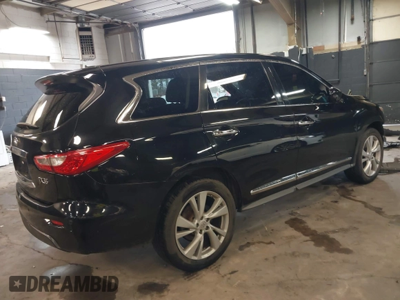 2013 Infiniti JX35 with VIN 5N1AL0MMXDC313050, listed as a IAAI auction lot 41695601 with 90,275 mi miles. Bid and sale history available at carsss.com. Image 4.