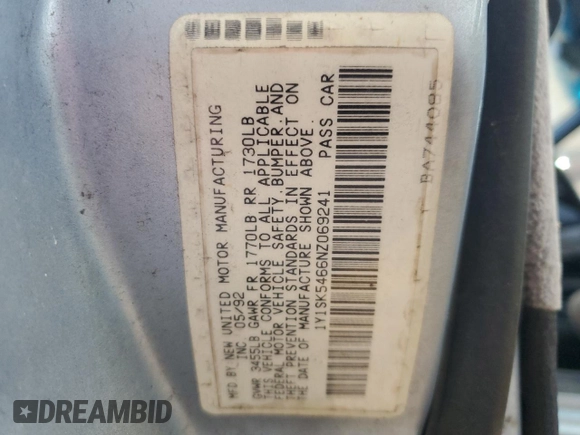 1992 Geo Prizm z VIN 1Y1SK5466NZ069241, wystawiony jako Copart lot #55314255 z przebiegiem 256 418 mil mil oraz Szkody całkowita. Historia ofert i sprzedaży dostępna na DreamBid. Obrazek 12.