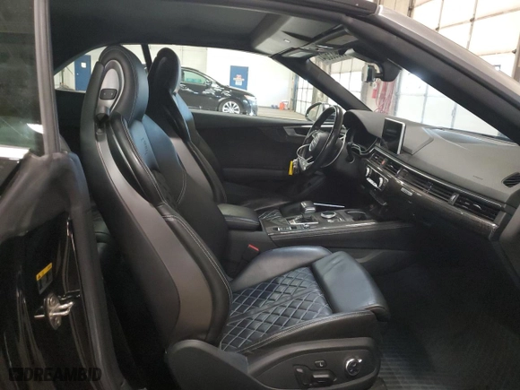 2018 Audi S5 Cabriolet Prestige with VIN WAU24GF50JN013082, listed as a Copart auction lot 85085504 with NaN miles and Salvage Title. Bid and sale history available at carsss.com. Image 10.