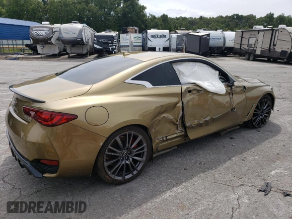 2017 Infiniti Q60 Red Sport 400 with VIN JN1FV7EK4HM610568, listed as a Copart auction lot 68571684 with 37,121 mi miles and Salvage Title. Bid and sale history available at carsss.com. Image 3.