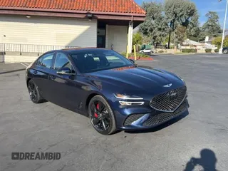 2023 Genesis G70 3.3T with VIN KMTG54TE6PU106021, listed as a Copart auction lot 86750284 with 8,669 mi miles and Salvage Title. Bid and sale history available at DreamBid. Image 1.