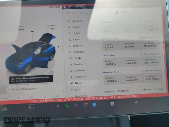2022 Tesla Model Y Long Range z VIN 7SAYGDEE4NF426893, wystawiony jako Copart lot #55809275 z przebiegiem 16 083 mil mil oraz Szkoda całkowita • Salvage title. Historia ofert i sprzedaży dostępna na DreamBid. Obrazek 9.