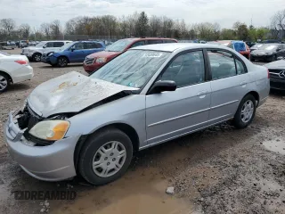 2002 Honda Civic LX with VIN 2HGES16532H577033, listed as a Copart auction lot 52639645 with 105,095 mi miles and Salvage Title. Bid and sale history available at DreamBid. Image 1.