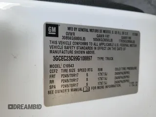 2009 Chevrolet Silverado 1500 LT with VIN 3GCEC23C99G108897, listed as a Copart auction lot 81377194 with 284,886 mi miles and Salvage Title. Bid and sale history available at carsss.com. Image 12.