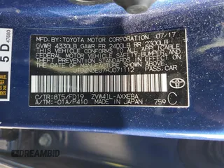 2017 Toyota Prius Two z VIN JTDZN3EU7HJ071112, wystawiony jako Copart lot #57523205 z przebiegiem 124 886 mil mil oraz Szkoda całkowita • Salvage title. Historia ofert i sprzedaży dostępna na DreamBid. Obrazek 14.