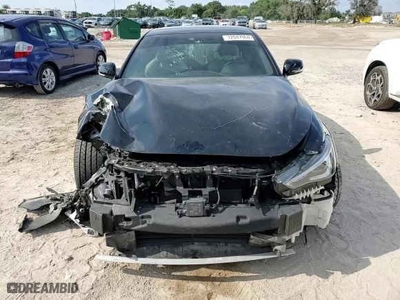 2019 Infiniti Q60 3.0t LUXE with VIN JN1EV7EL9KM291437, listed as a Copart auction lot 72047964 with 57,334 mi miles and Salvage Title. Bid and sale history available at carsss.com. Image 10.