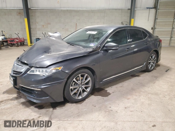 2015 Acura TLX Technology with VIN 19UUB2F53FA003635, listed as a Copart auction lot 48264175 with 124,818 mi miles and Salvage title. Bid and sale history available at DreamBid. Image 1.