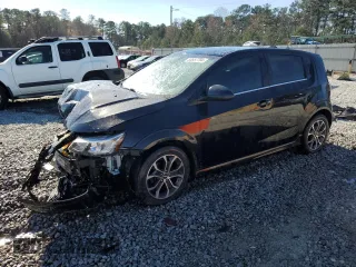 2017 Chevrolet Sonic LT with VIN 1G1JD6SH9H4161944, listed as a Copart auction lot 83557794 with 90,127 mi miles and Salvage Title. Bid and sale history available at carsss.com. Image 1.