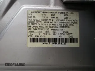 2008 Nissan Altima 2.5 with VIN 1N4AL21E68C283165, listed as a Copart auction lot 50889605 with 185,315 mi miles and Salvage Title. Bid and sale history available at carsss.com. Image 12.