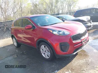2017 Kia Sportage LX with VIN KNDPM3AC5H7121087, listed as a IAAI auction lot 41967697 with 91,175 mi miles. Bid and sale history available at carsss.com. Image 1.