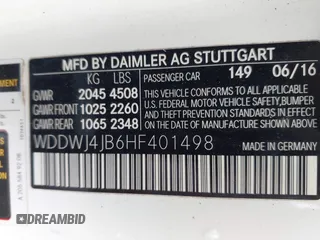 2017 Mercedes-Benz C with VIN WDDWJ4JB6HF401498, listed as a IAAI auction lot 41978936 with 95,197 mi miles. Bid and sale history available at carsss.com. Image 9.