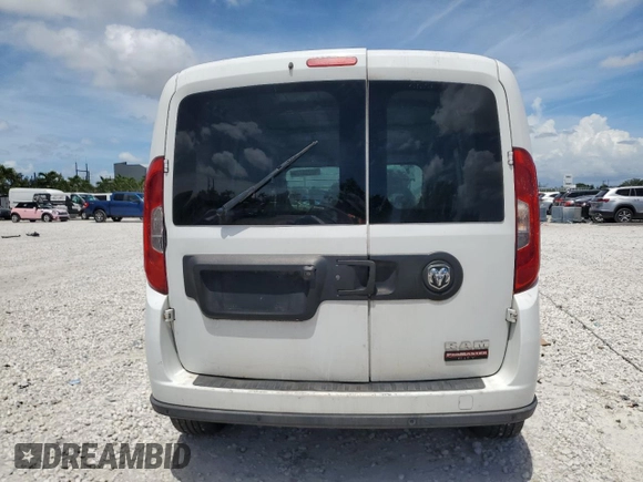 2016 Ram ProMaster City Cargo Tradesman SLT with VIN ZFBERFBT3G6B95966, listed as a Copart auction lot 60755725 with Not provided miles and Salvage title. Bid and sale history available at DreamBid. Image 6.