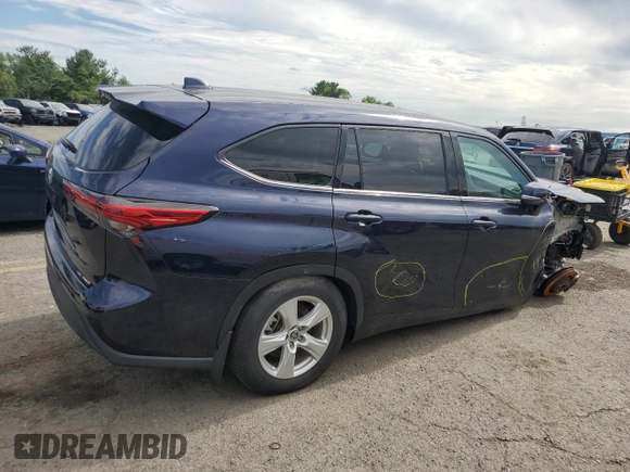 2021 Toyota Highlander L with VIN 5TDBZRBH9MS552153, listed as a Copart auction lot 65512635 with 20,153 mi miles and Salvage title. Bid and sale history available at DreamBid. Image 3.