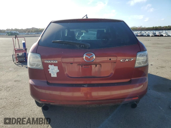 2007 Mazda CX-7 Sport with VIN JM3ER29L870165803, listed as a Copart auction lot 86044994 with 59,239 mi miles and Salvage Title. Bid and sale history available at carsss.com. Image 6.
