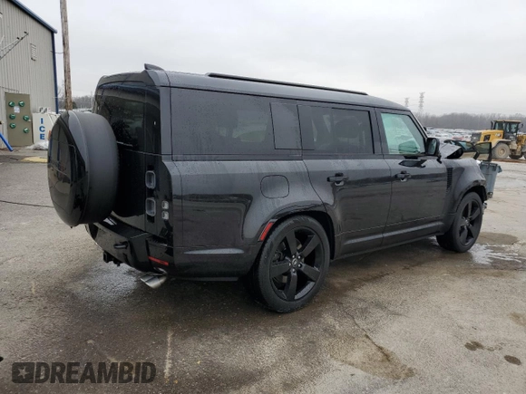 2025 Land Rover Defender with VIN SALEWFFE9S2369515, listed as a Copart auction lot 43980615 with 6,363 mi miles and Salvage title. Bid and sale history available at DreamBid. Image 3.