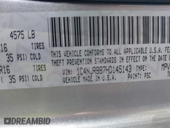 2017 Jeep Patriot Sport with VIN 1C4NJRBB7HD145143, listed as a IAAI auction lot 41541812 with 79,924 mi miles and . Bid and sale history available at DreamBid. Image 9.