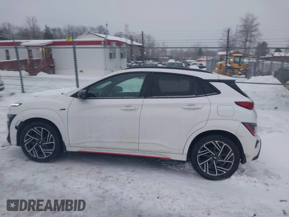 2023 Hyundai Kona N Line with VIN KM8K3CA30PU932711, listed as a IAAI auction lot 41296740 with 53,994 mi miles. Bid and sale history available at carsss.com. Image 14.
