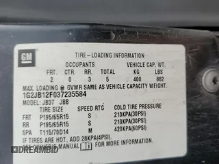 2003 Pontiac Sunfire z VIN 1G2JB12F037235584, wystawiony jako Copart lot #57395944 z przebiegiem 134 214 mil mil oraz Szkody całkowita. Historia ofert i sprzedaży dostępna na DreamBid. Obrazek 14.