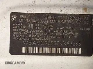 2007 BMW 3 Series 328xi с VIN WBAVC93537KX53235, выставлен на аукционе IAAI как лот 42859757 с пробегом 139 575 миль миль и . История ставок и продаж доступна на DreamBid. Изображение 9.