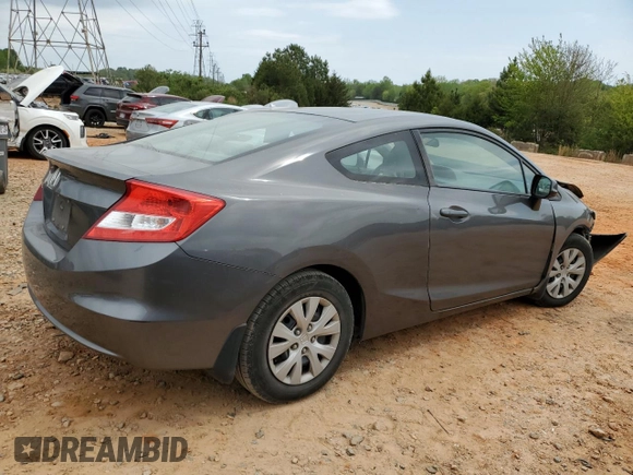 2012 Honda Civic Cpe LX with VIN 2HGFG3B55CH536959, listed as a Copart auction lot 52423345 with 178,650 mi miles and Salvage Title. Bid and sale history available at carsss.com. Image 3.