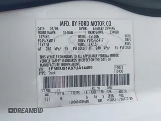 2007 Ford Explorer Sport Trac XLT with VIN 1FMEU51K87UA14489, listed as a IAAI auction lot 42251469 with 191,461 mi miles and . Bid and sale history available at DreamBid. Image 9.