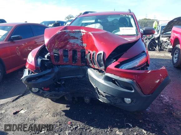 2014 Jeep Cherokee Trailhawk with VIN 1C4PJMBS0EW257133, listed as a IAAI auction lot 41446095 with 82,285 mi miles and . Bid and sale history available at DreamBid. Image 6.
