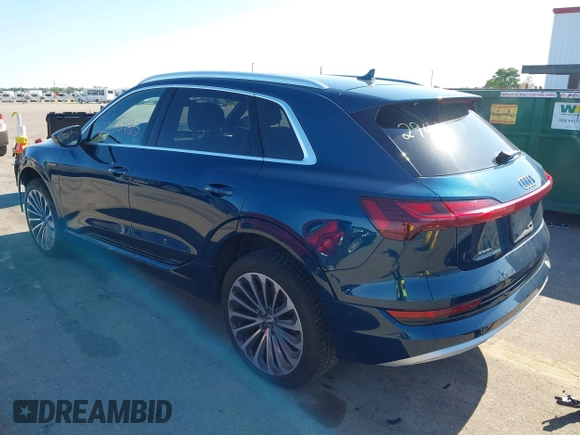 2019 Audi e-tron Prestige with VIN WA1VABGE0KB009718, listed as a IAAI auction lot 42336983 with 54,871 mi miles and . Bid and sale history available at DreamBid. Image 3.