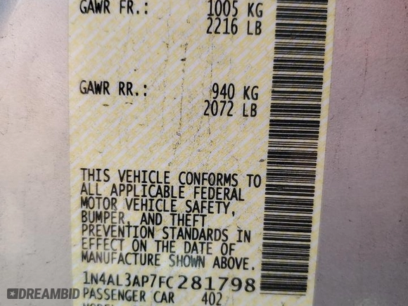 2015 Nissan Altima 2.5 with VIN 1N4AL3AP7FC281798, listed as a Copart auction lot 44818835 with 135,663 mi miles and Salvage Title. Bid and sale history available at carsss.com. Image 12.