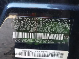 2014 Lexus IS 250 with VIN JTHCF1D26E5001000, listed as a IAAI auction lot 41244743 with 121,276 mi miles. Bid and sale history available at carsss.com. Image 9.