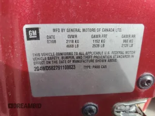 2009 Buick LaCrosse CXL with VIN 2G4WD582791100823, listed as a Copart auction lot 43461535 with 75,753 mi miles and Salvage Title. Bid and sale history available at carsss.com. Image 12.