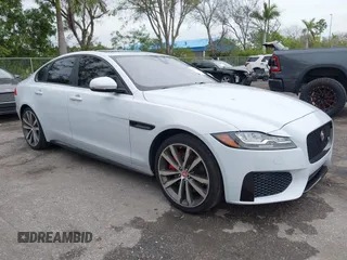 2018 Jaguar XF with VIN SAJBG4FV9JCY55697, listed as a IAAI auction lot 41406469 with 55,572 mi miles and . Bid and sale history available at DreamBid. Image 1.