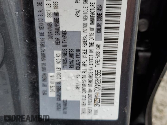 2016 Mazda 3 i Grand Touring with VIN 3MZBM1X72GM281356, listed as a Copart auction lot 45244535 with 175,448 mi miles and Salvage Title. Bid and sale history available at DreamBid. Image 14.