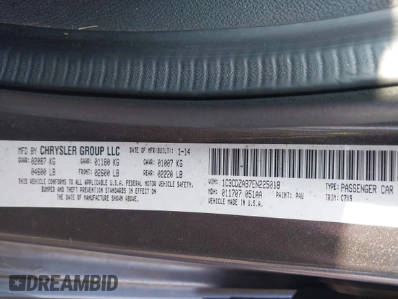 2014 Dodge Avenger SE с VIN 1C3CDZAB7EN225018, выставлен на аукционе IAAI как лот 42748456 с пробегом 157 689 миль миль и . История ставок и продаж доступна на DreamBid. Изображение 9.