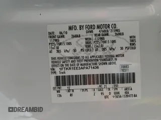 2010 Ford Ranger XL with VIN 1FTKR1EE3APA71436, listed as a Copart auction lot 42107085 with 71,772 mi miles and Salvage title. Bid and sale history available at DreamBid. Image 12.
