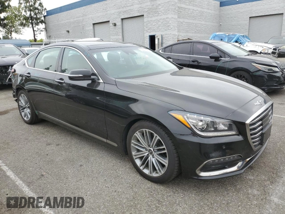 2018 Genesis G80 3.8L with VIN KMHGN4JE5JU238787, listed as a Copart auction lot 62377095 with 71,405 mi miles and Salvage title. Bid and sale history available at DreamBid. Image 4.